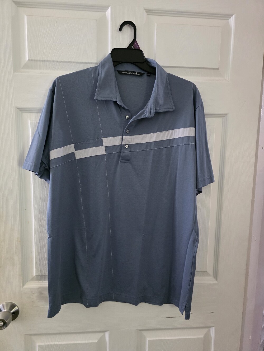 Men Size XL Travis Matthews Polo Golf Shirt Blue